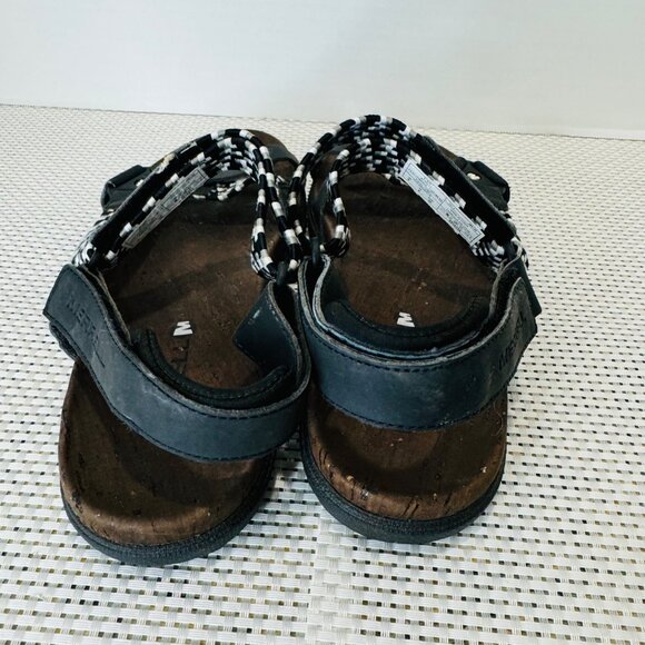 Merrell Around Town Sunvue Woven Hiking Sports Sandal Black White Outdoor Trail - Picture 5 of 13
